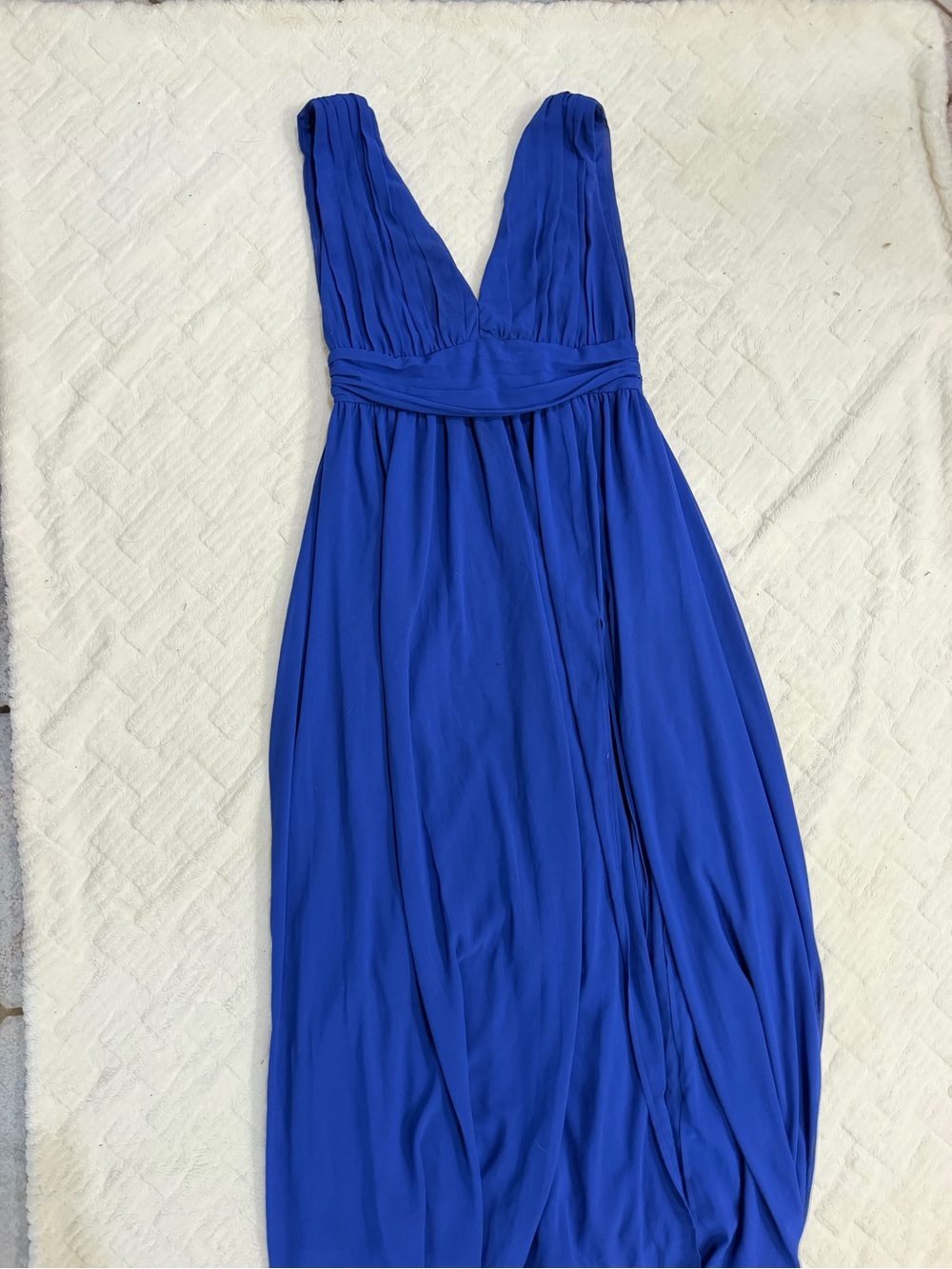 Lulu's Royal Blue Plunge V-Neck Maxi Dress